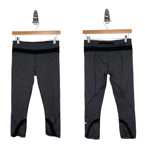 lululemon | Pace Rival Crop *22" Giant Herringbone Black Heathered Black 6 - Picture 1 of 6